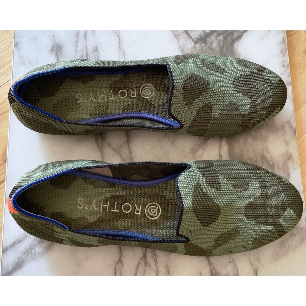 ROTHY'S Olive Camo Camouflage The Loafer Slip on Mules Flats Shoes Size 9​​ - Picture 7 of 12